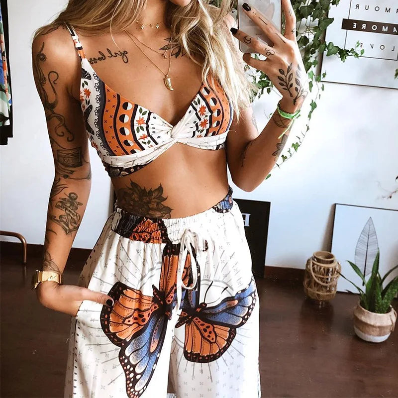 Two piece boho strand-set
