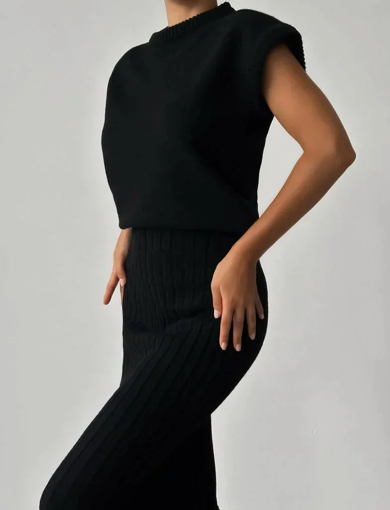 Mouwloos topje en gebreide rok - twopiece