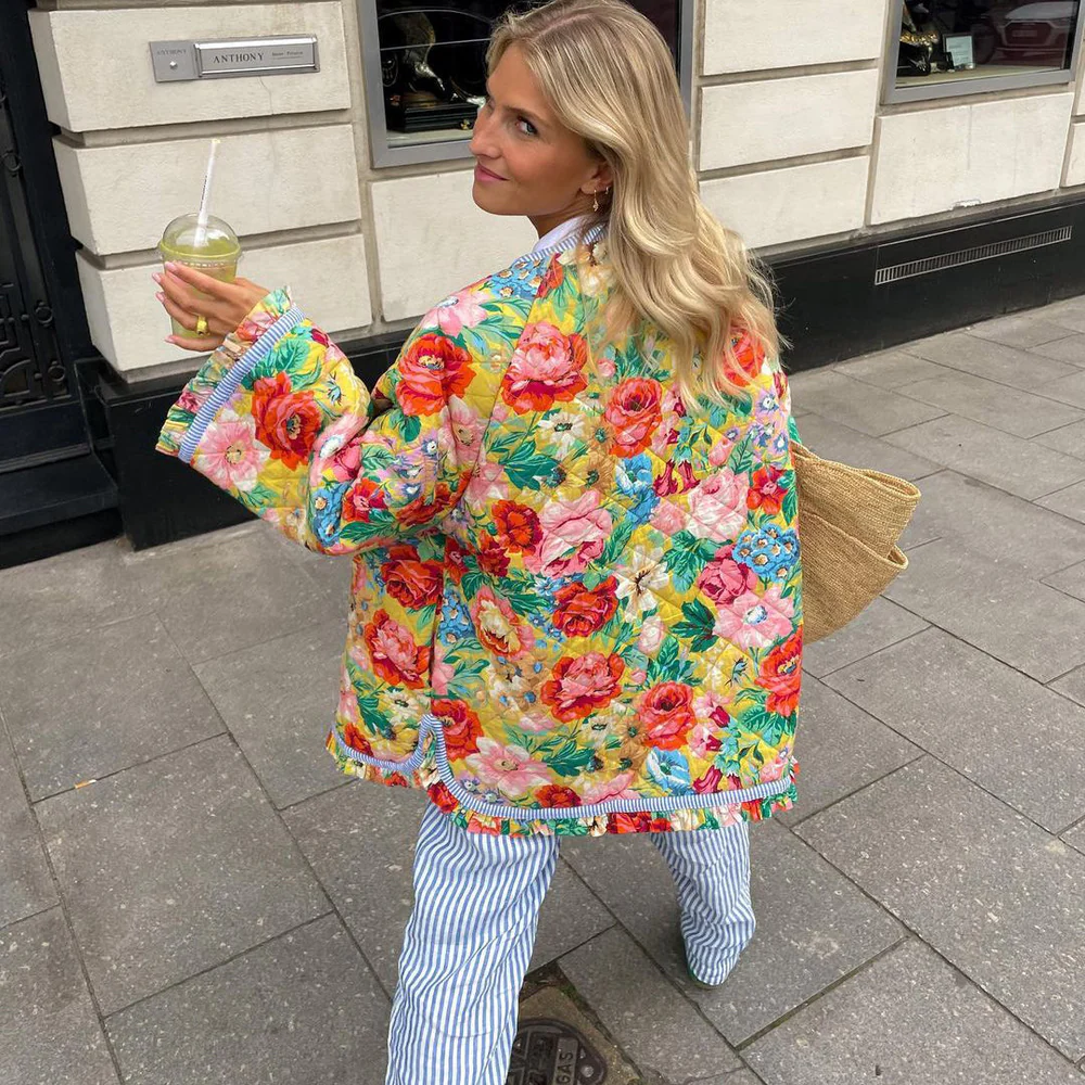 Jas met bloemenprint
