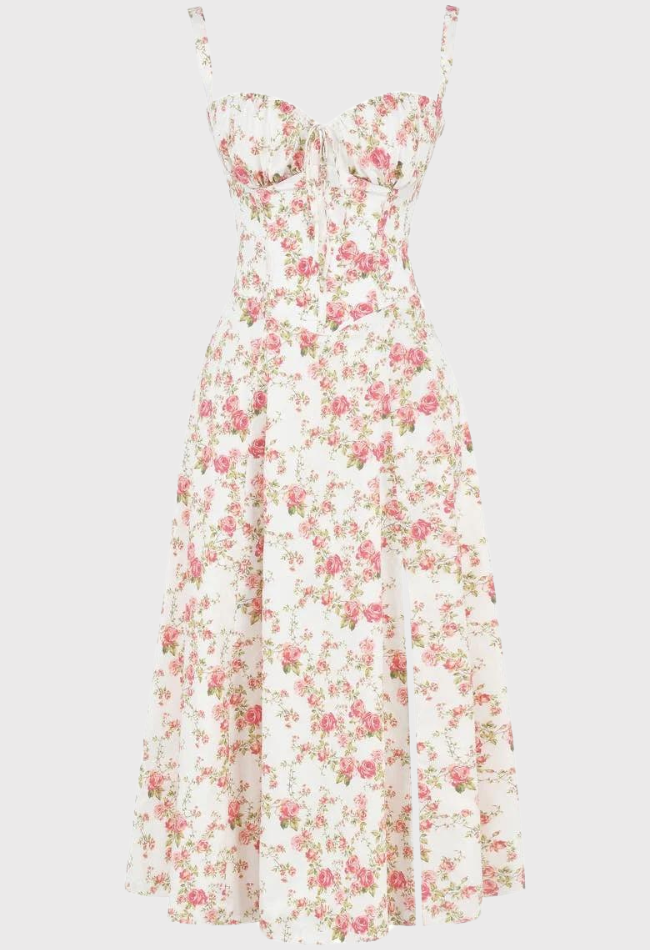 Jurk met korsetpasvorm en split