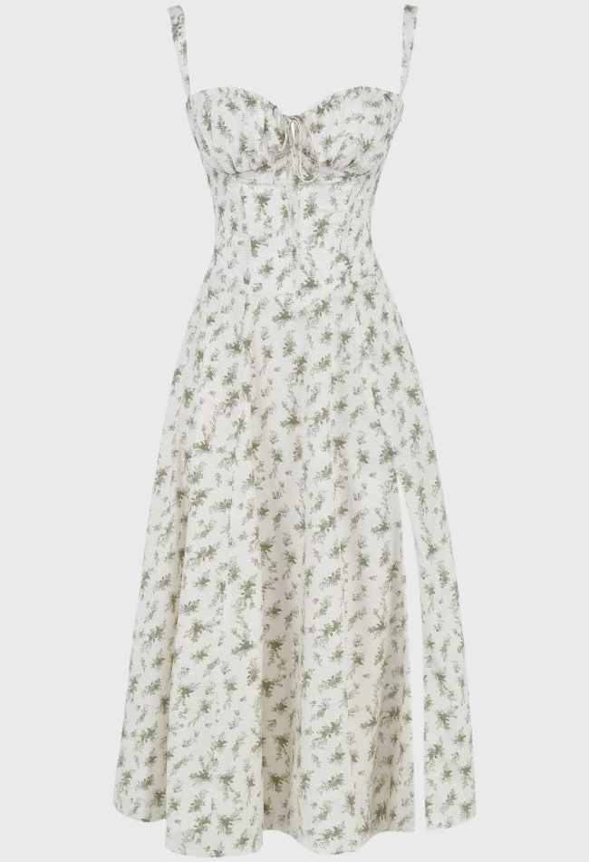 Jurk met korsetpasvorm en split