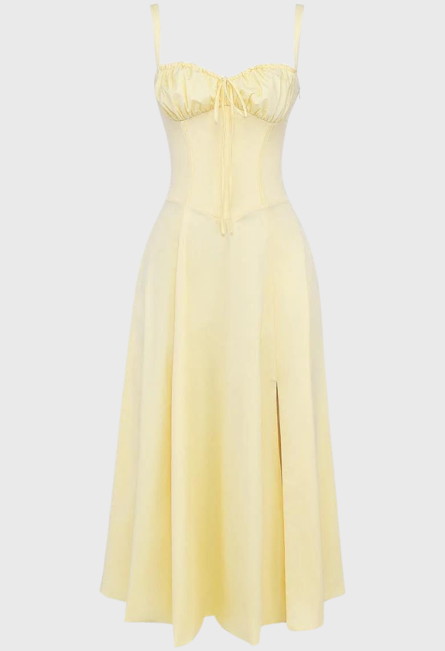 Jurk met korsetpasvorm en split