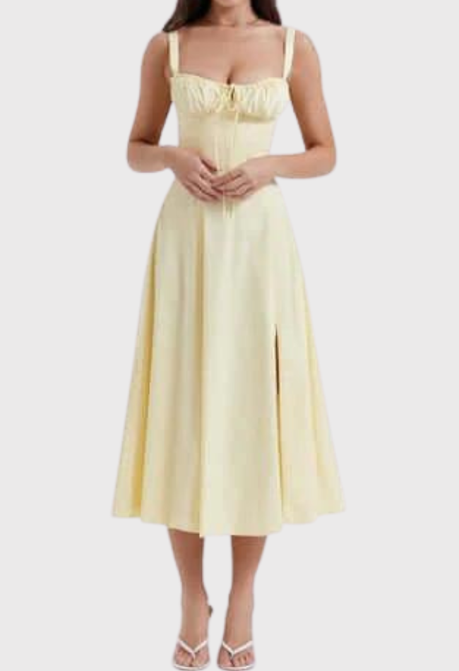 Jurk met korsetpasvorm en split