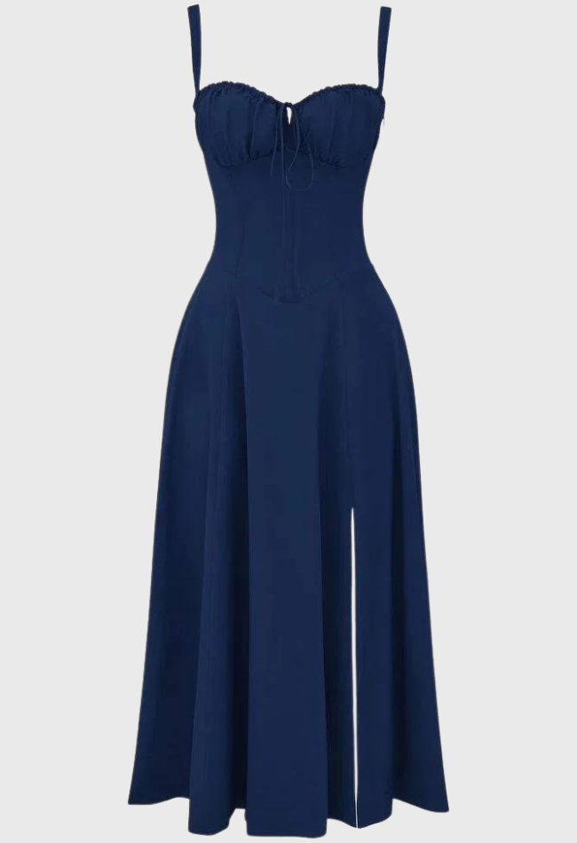 Jurk met korsetpasvorm en split