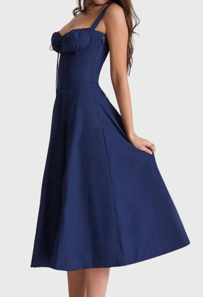 Jurk met korsetpasvorm en split