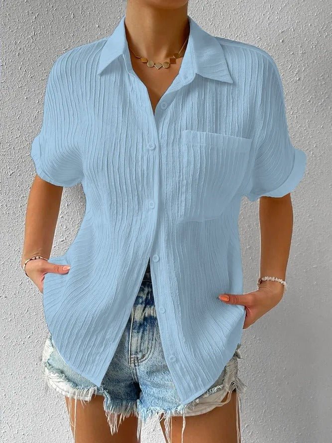 Casual Losse Blouse met Kraag