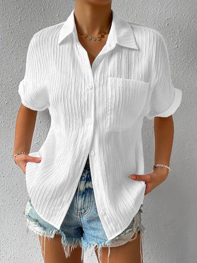 Casual Losse Blouse met Kraag