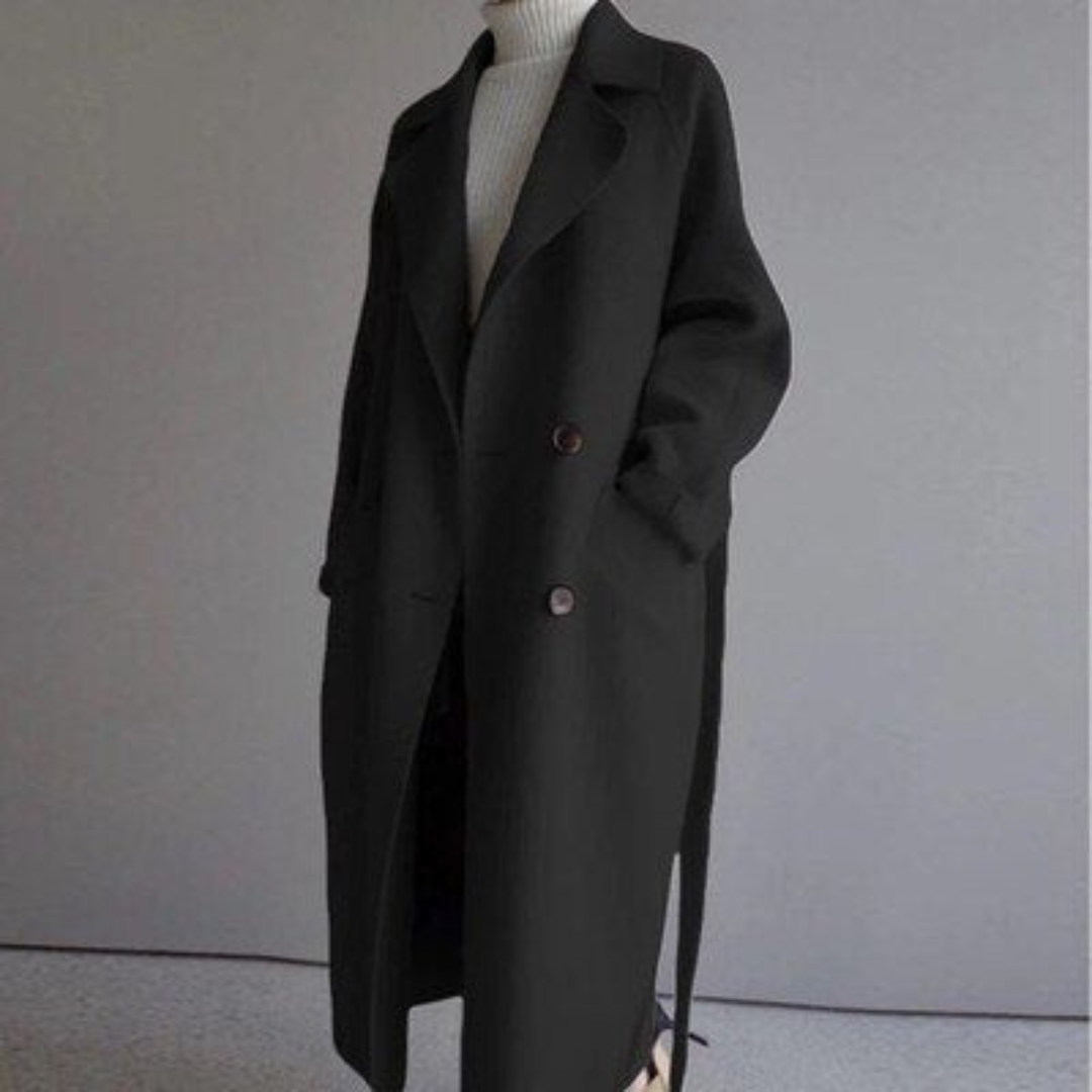 Lange wollen trenchcoat