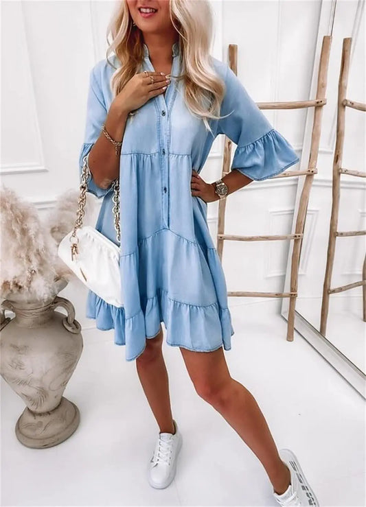Casual denim jurk