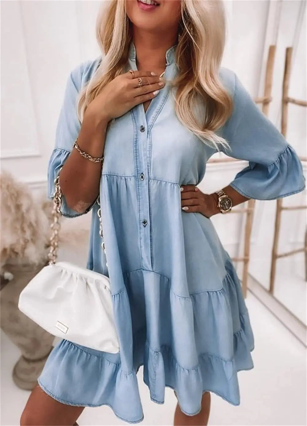 Casual denim jurk