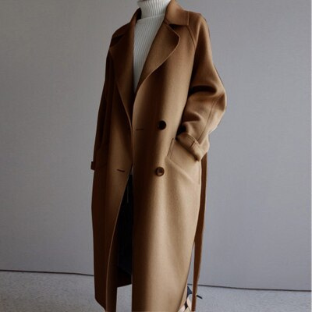 Lange wollen trenchcoat