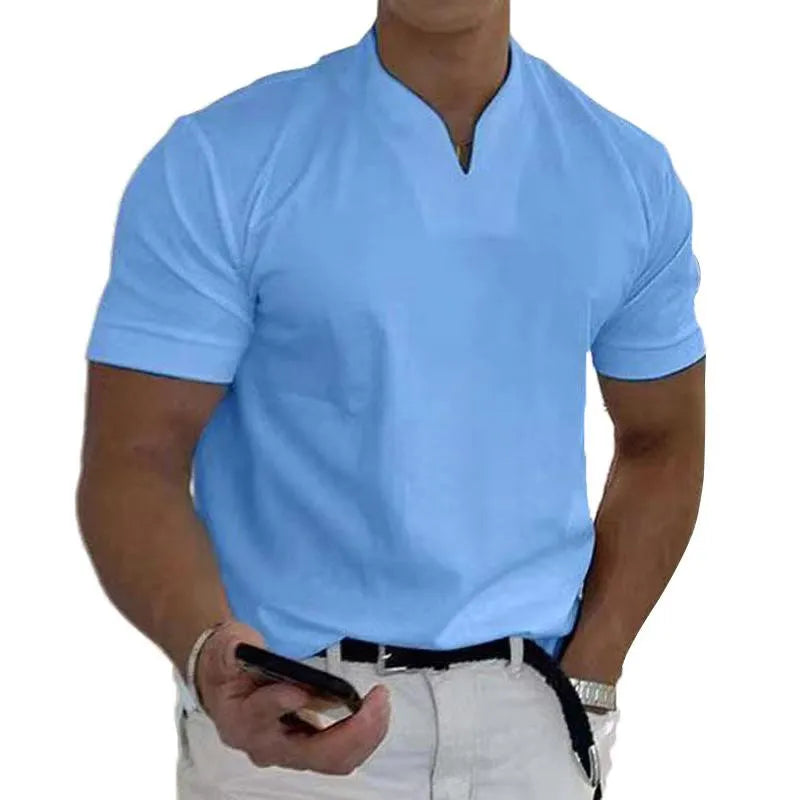 Moderne polo met V-hals
