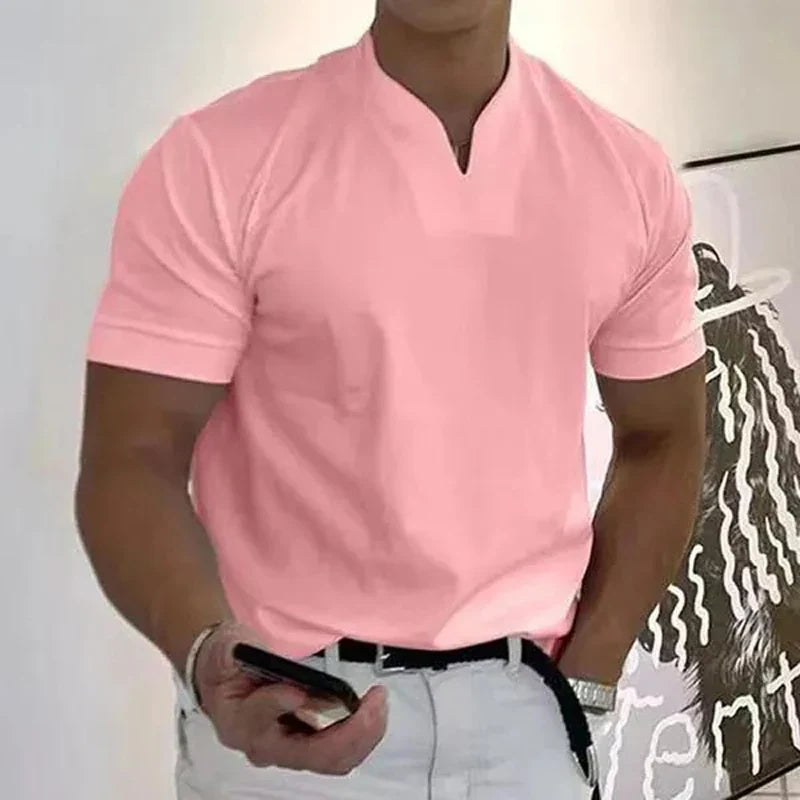 Moderne polo met V-hals