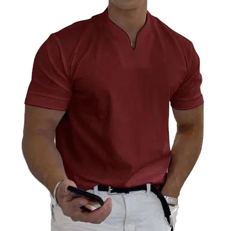 Moderne polo met V-hals