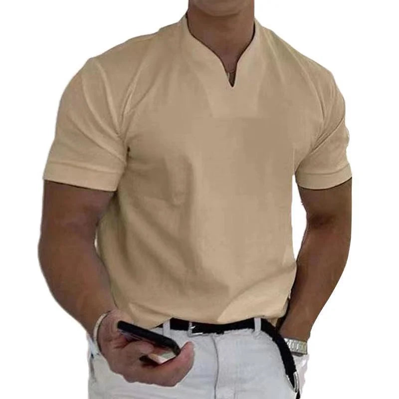 Moderne polo met V-hals