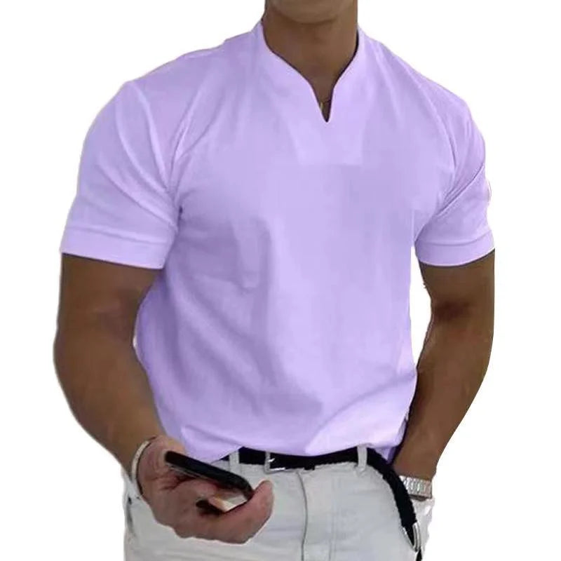 Moderne polo met V-hals