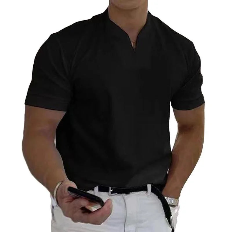Moderne polo met V-hals