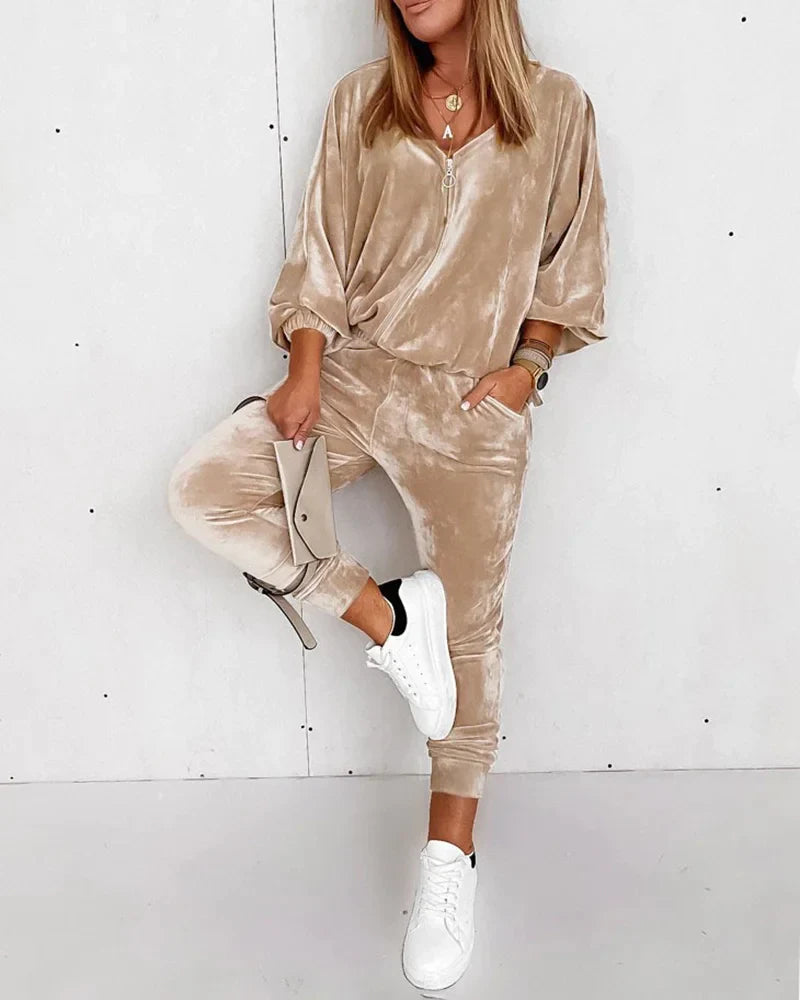 Fluwelen luxe huispak
