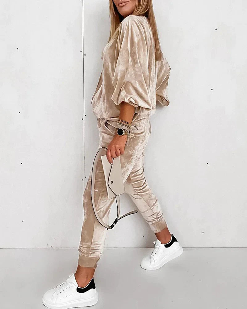 Fluwelen luxe huispak
