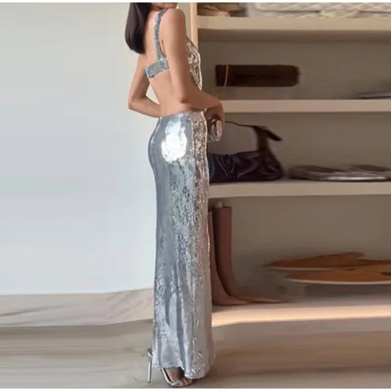 Gala jurk met open rug