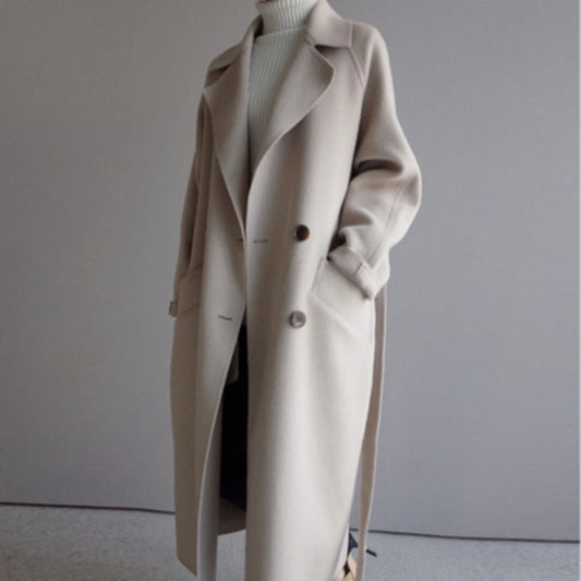 Lange wollen trenchcoat